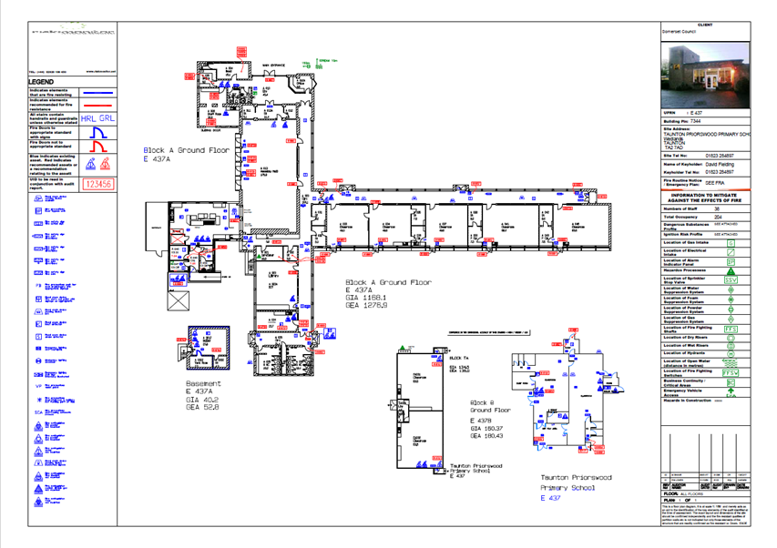This image shows a map of Priorswood Primary School as part of the accessibility plan, showing the academys layout and facilities.